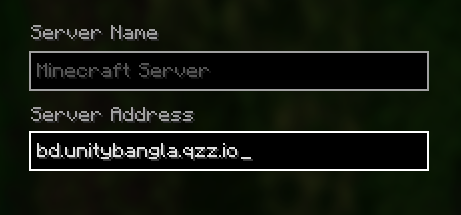 Server address field populated with the Unity Bangla IP